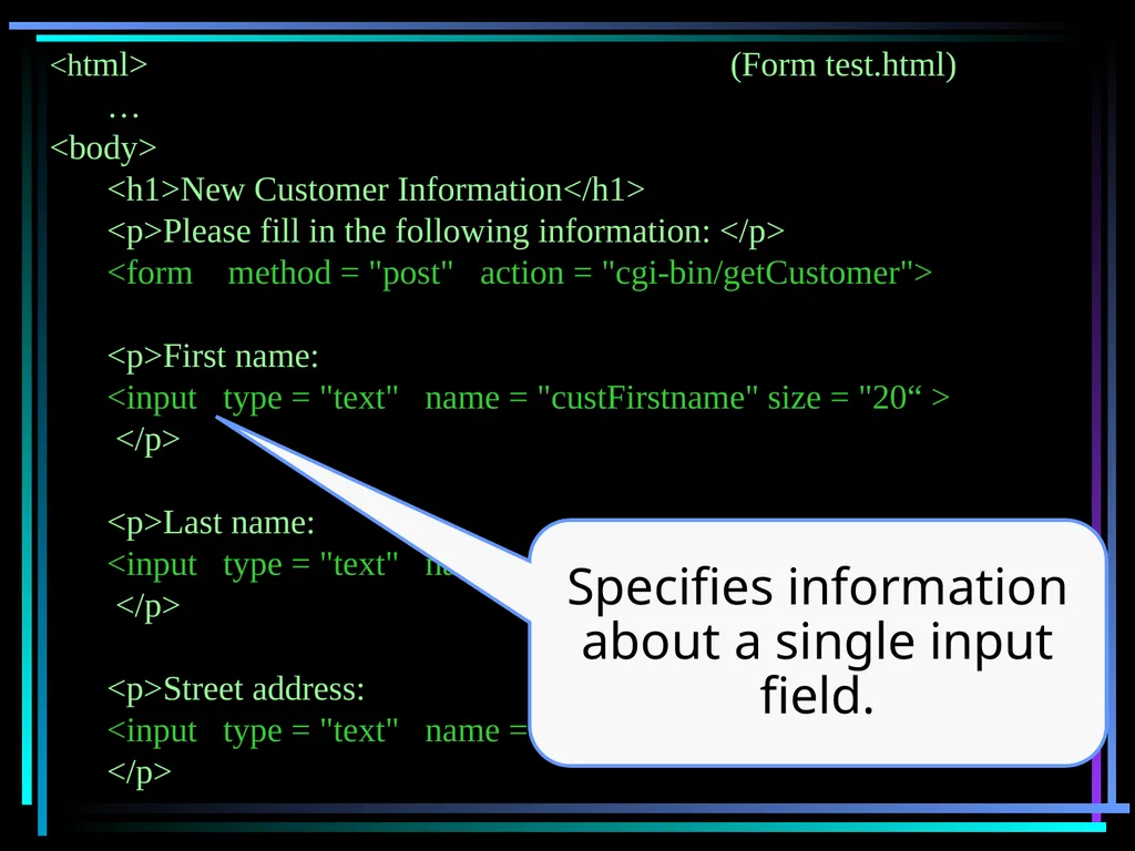 HTML 2 HTML Hypertext Markup Language (HTML) a - slide 192 of 262