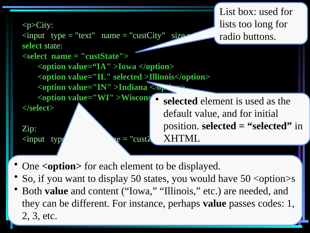 HTML 2 HTML Hypertext Markup Language (HTML) a - slide 207 of 262