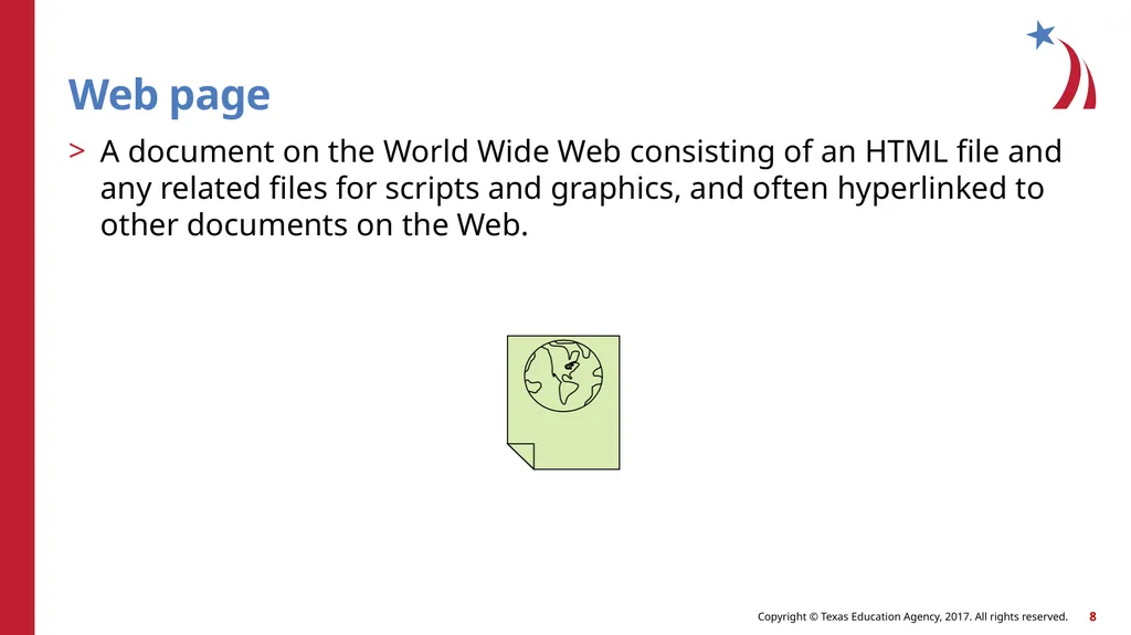 Principles of IT Basic Webpage Design Vocabulary - slide 8 of 12