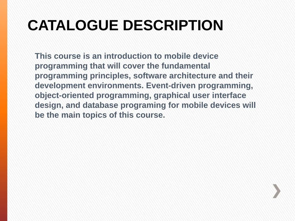 CMSE419 Mobile Application Development - slide 2 of 19