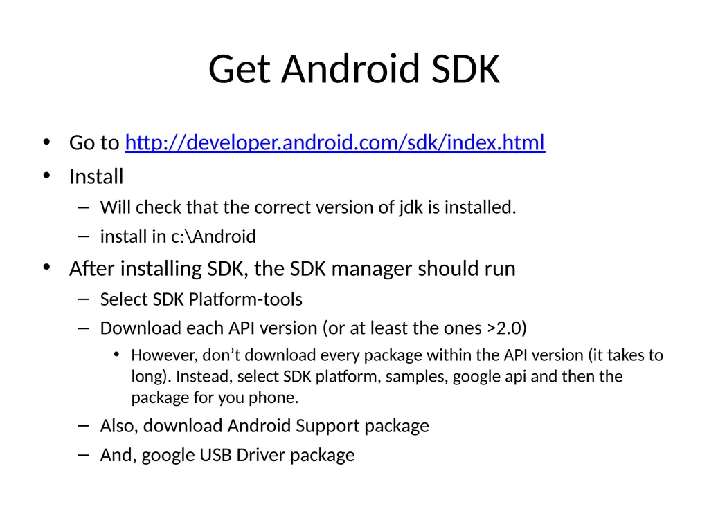 Getting Started with Android Programming Note: if - slide 7 of 12