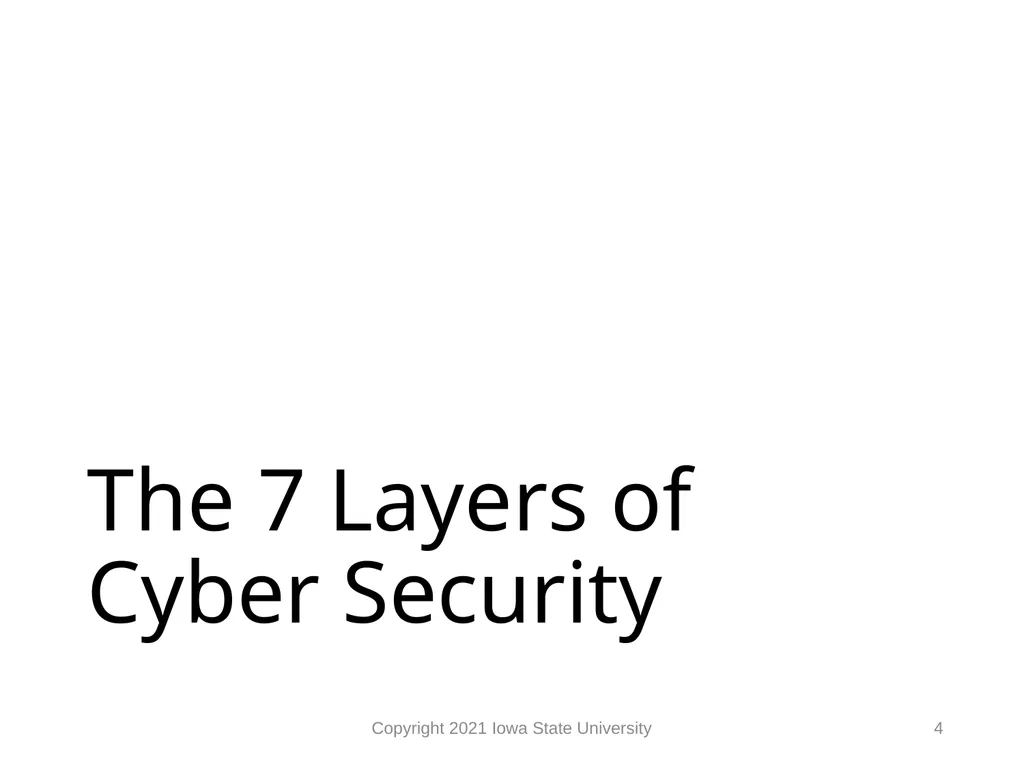 1 The 7 Layers of Cyber Security & Vulnerabilities - slide 4 of 23