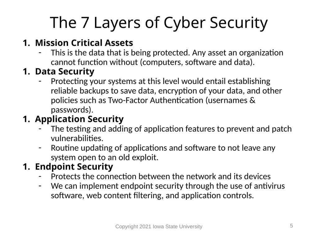 1 The 7 Layers of Cyber Security & Vulnerabilities - slide 5 of 23