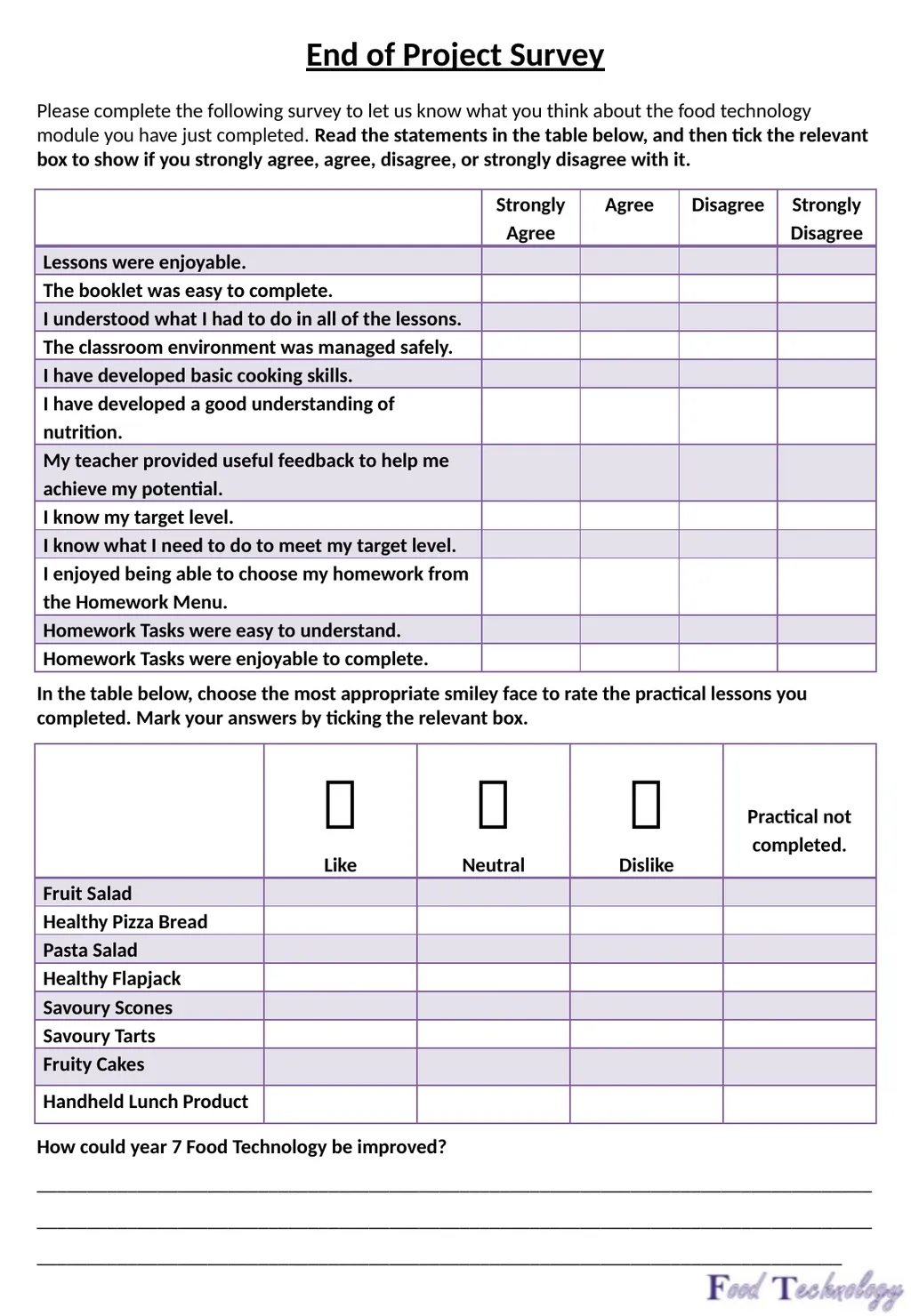 Year 7: Food Technology Project: Time for Lunch - slide 32 of 33
