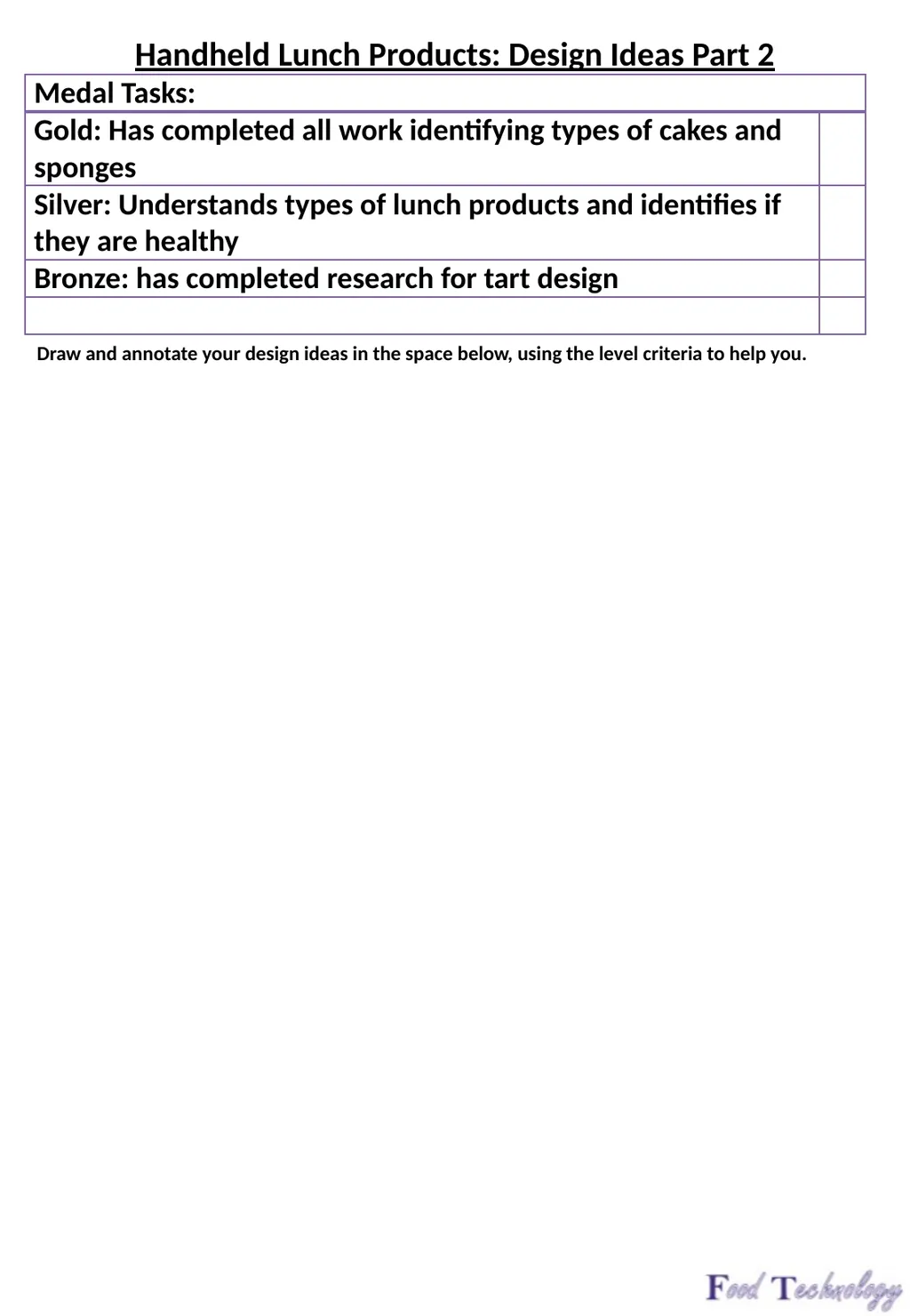 Year 7: Food Technology Project: Time for Lunch - slide 18 of 33