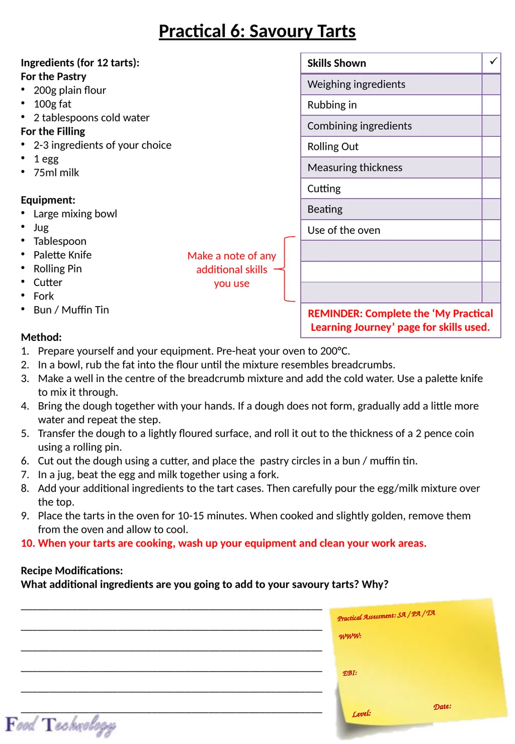 Year 7: Food Technology Project: Time for Lunch - slide 27 of 33