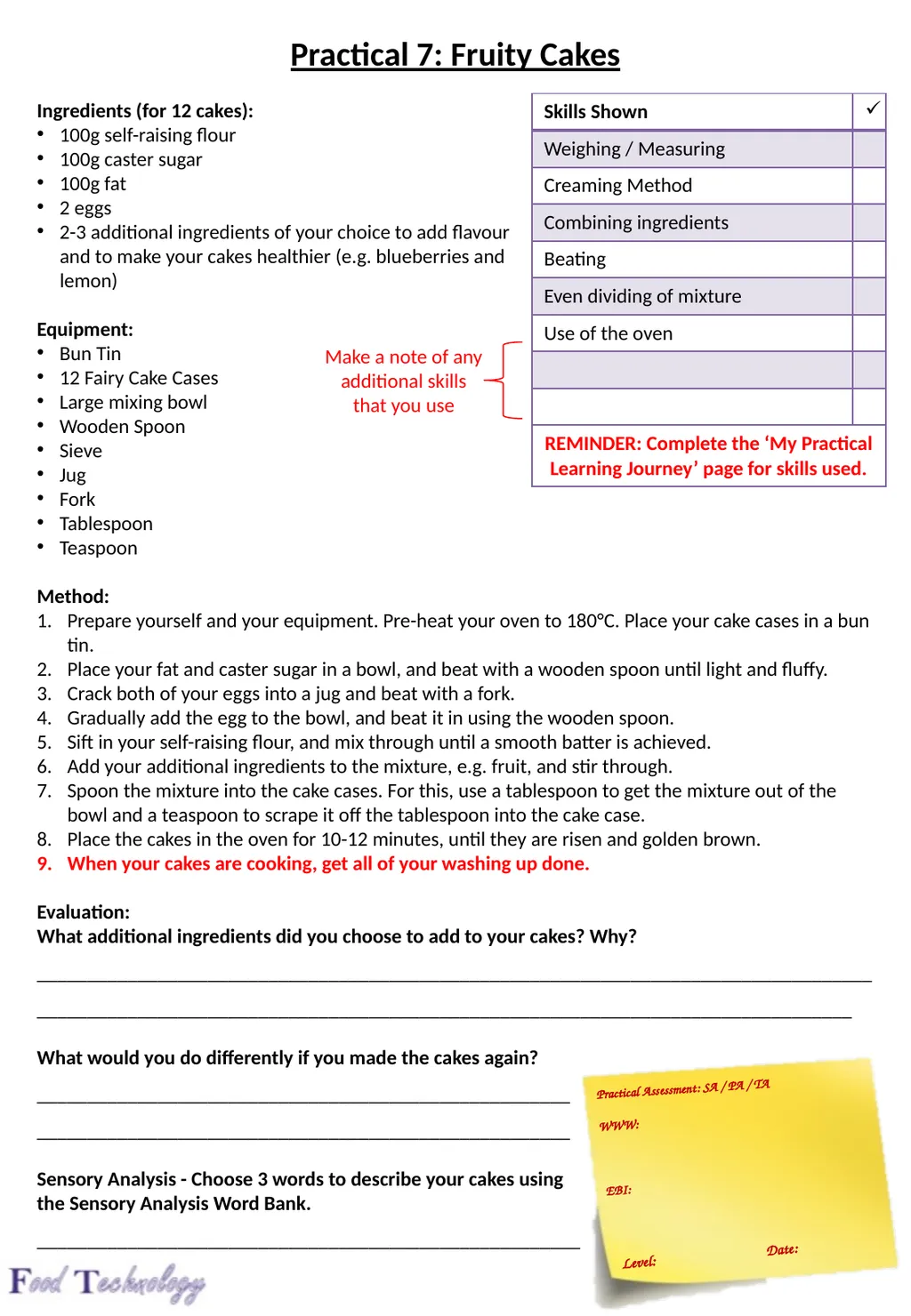 Year 7: Food Technology Project: Time for Lunch - slide 28 of 33