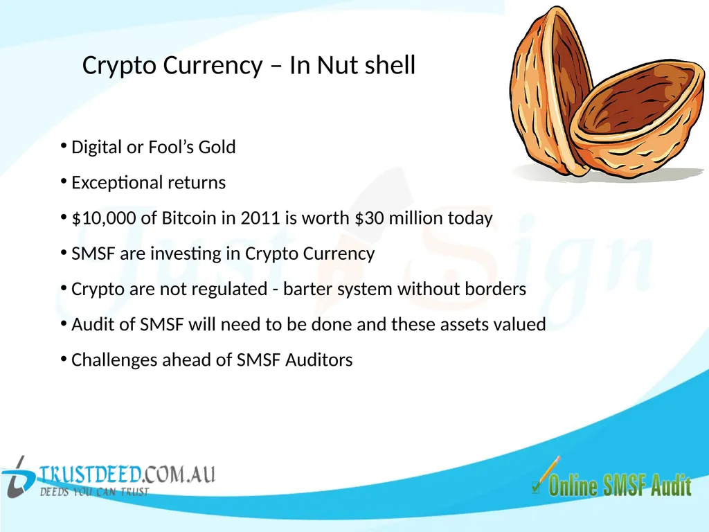 SMSF & Crypto Currency - Good or Bad ! Don't - slide 8 of 26