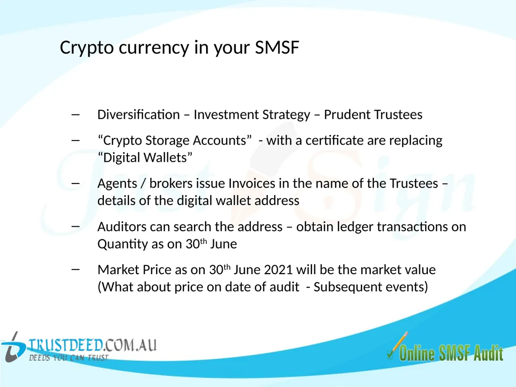 SMSF & Crypto Currency - Good or Bad ! Don't - slide 15 of 26