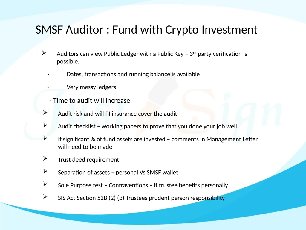 SMSF & Crypto Currency - Good or Bad ! Don't - slide 25 of 26
