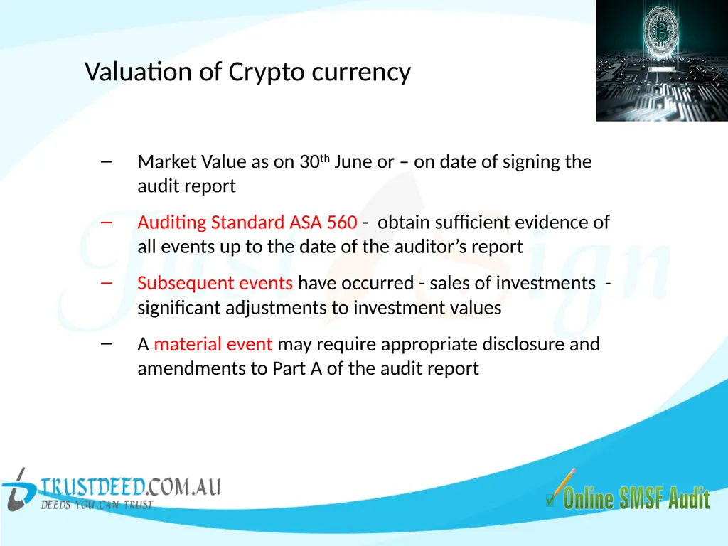 SMSF & Crypto Currency - Good or Bad ! Don't - slide 16 of 26