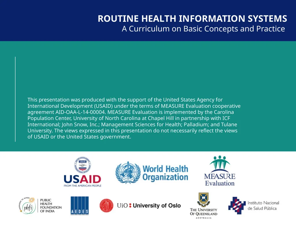 MODULE 5: RHIS Data Analysis SESSION 1: Key - slide 38 of 38