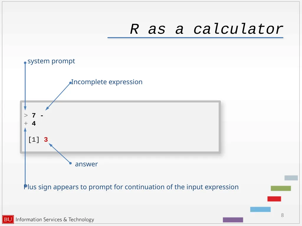 Introduction to R Data Analysis and Calculations - slide 8 of 82