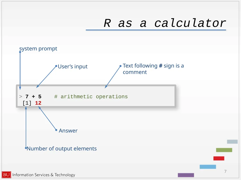 Introduction to R Data Analysis and Calculations - slide 7 of 82