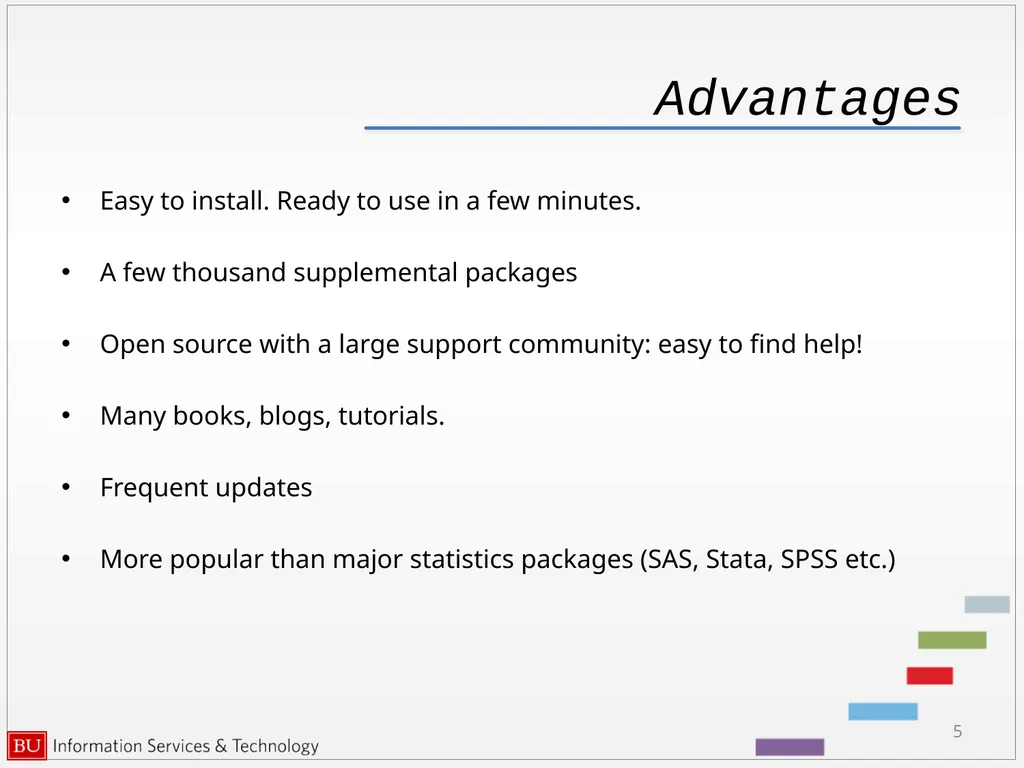Introduction to R Data Analysis and Calculations - slide 5 of 82