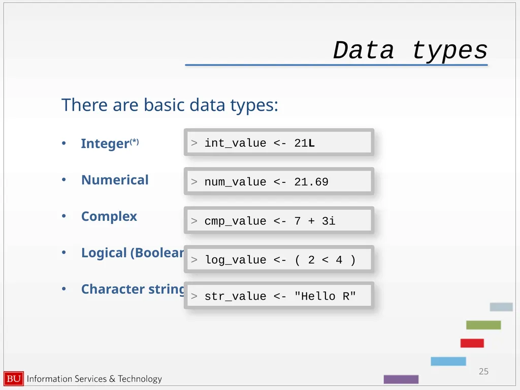 Introduction to R Data Analysis and Calculations - slide 25 of 82