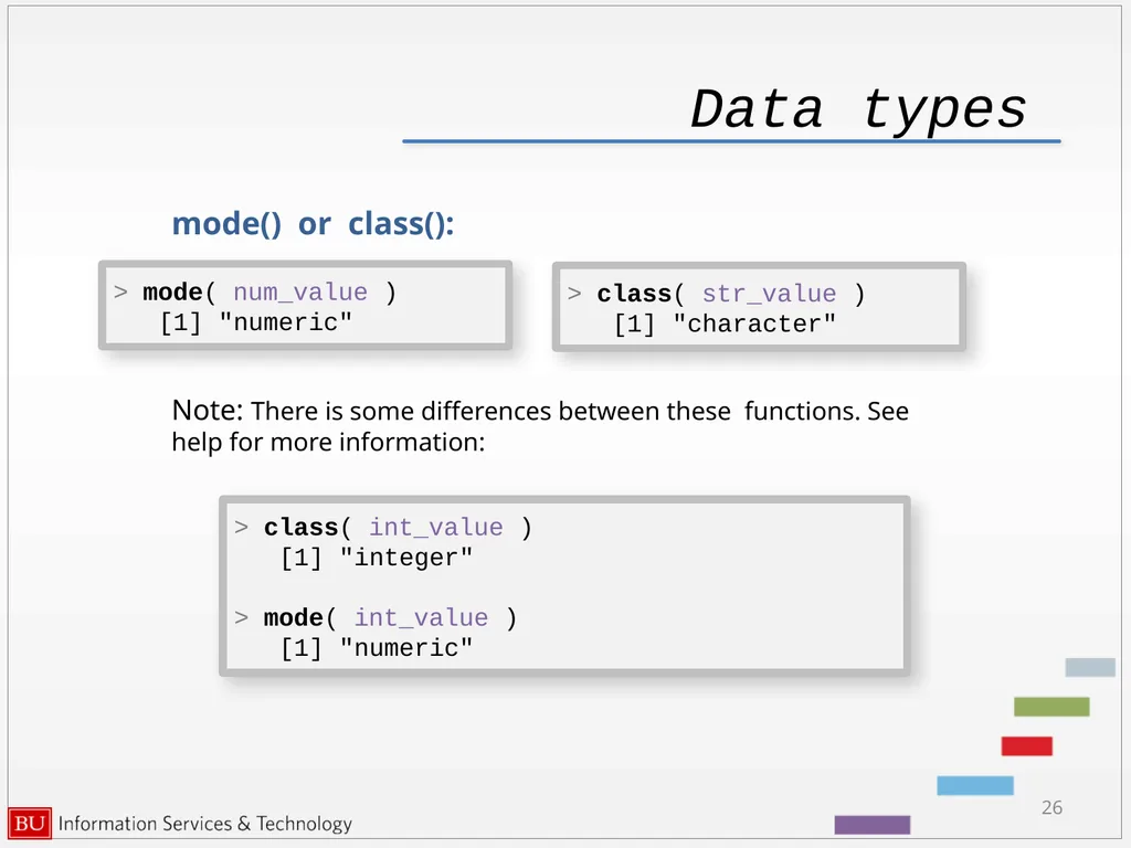 Introduction to R Data Analysis and Calculations - slide 26 of 82