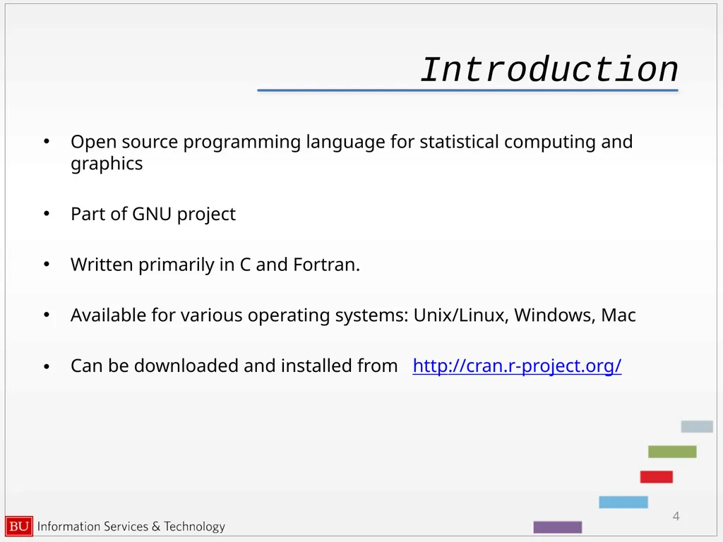 Introduction to R Data Analysis and Calculations - slide 4 of 82