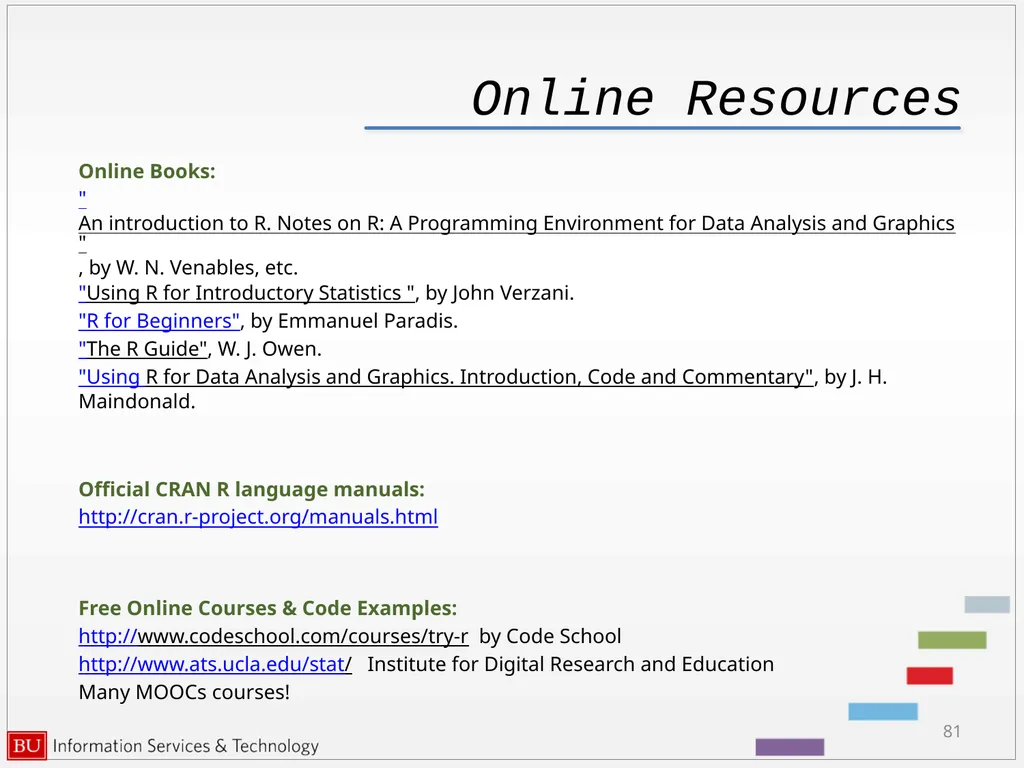 Introduction to R Data Analysis and Calculations - slide 81 of 82