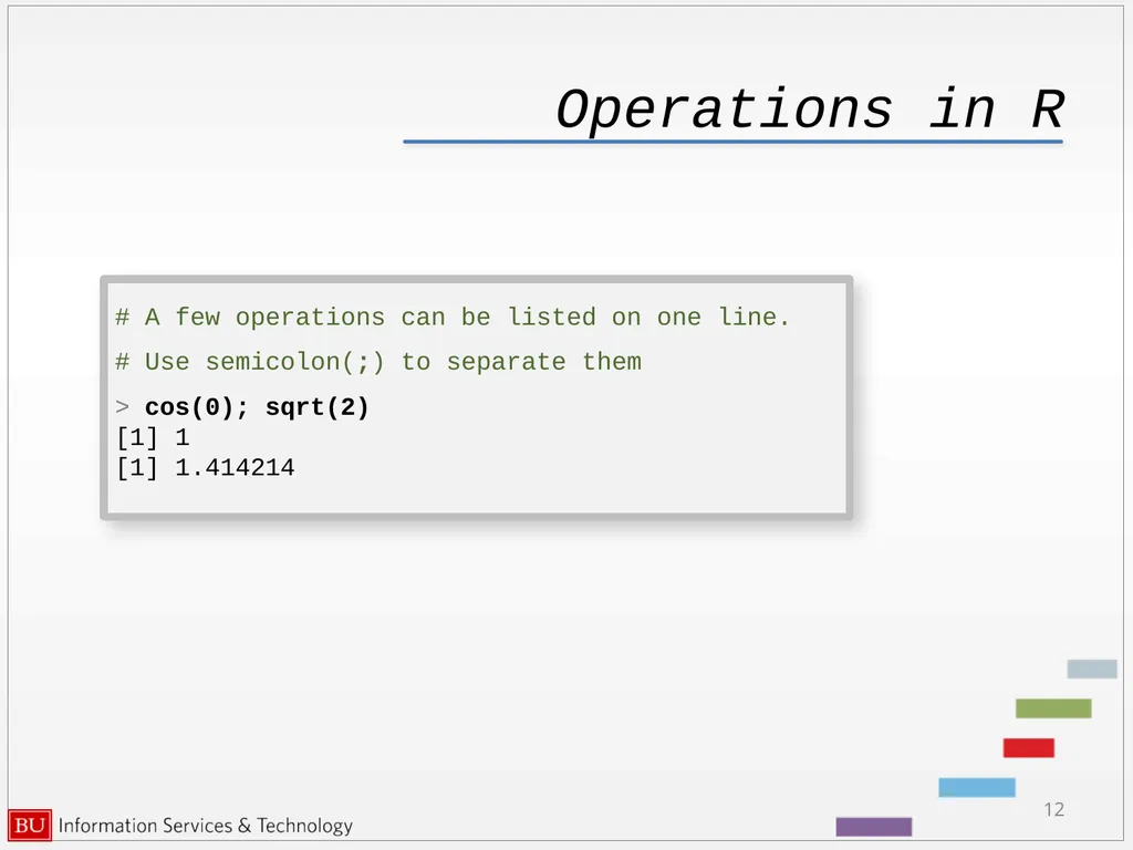 Introduction to R Data Analysis and Calculations - slide 12 of 82