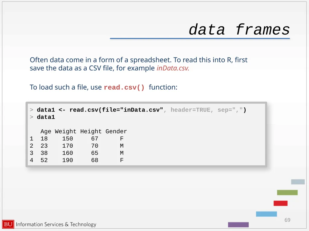 Introduction to R Data Analysis and Calculations - slide 69 of 82