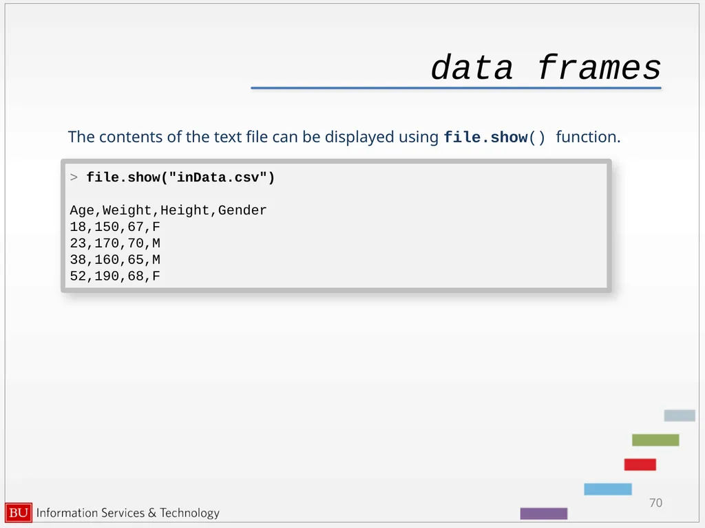 Introduction to R Data Analysis and Calculations - slide 70 of 82