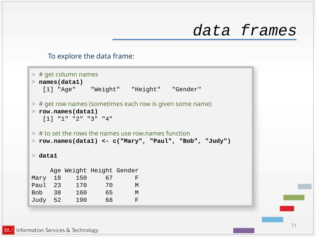 Introduction to R Data Analysis and Calculations - slide 71 of 82