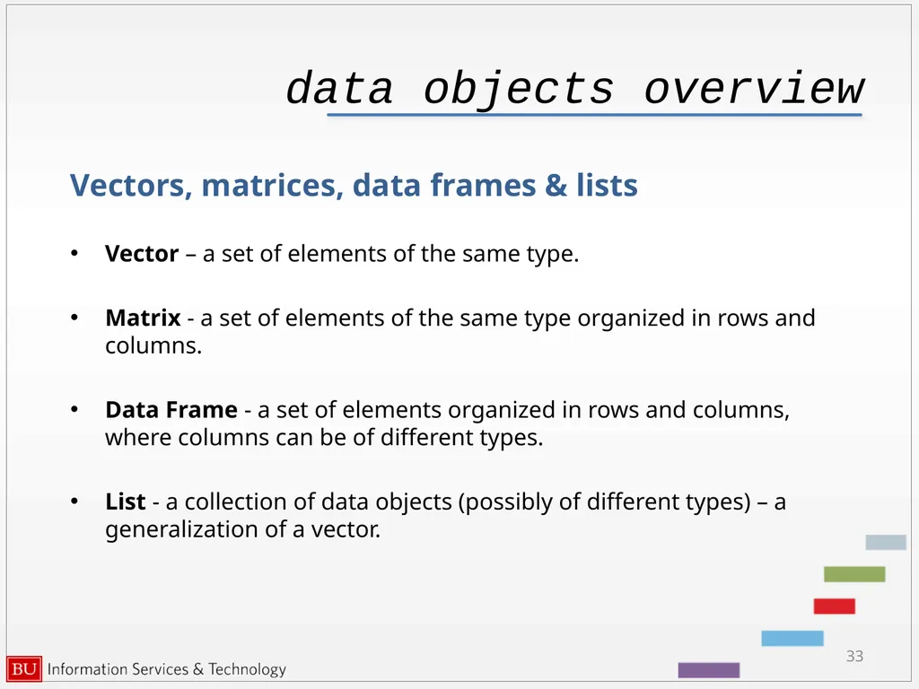 Introduction to R Data Analysis and Calculations - slide 33 of 82