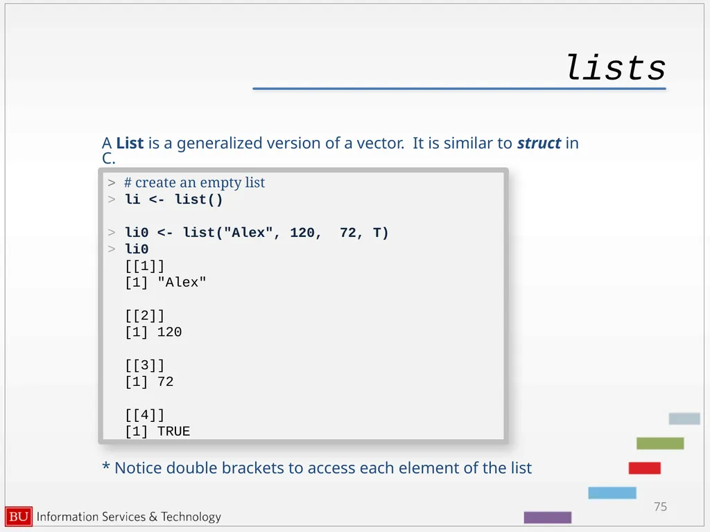 Introduction to R Data Analysis and Calculations - slide 75 of 82