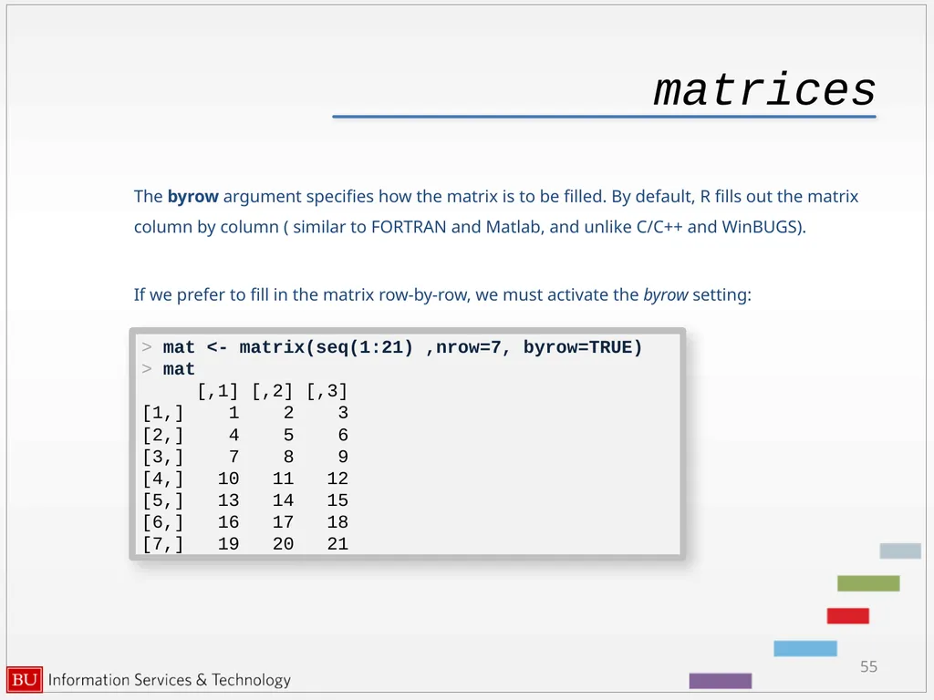 Introduction to R Data Analysis and Calculations - slide 55 of 82