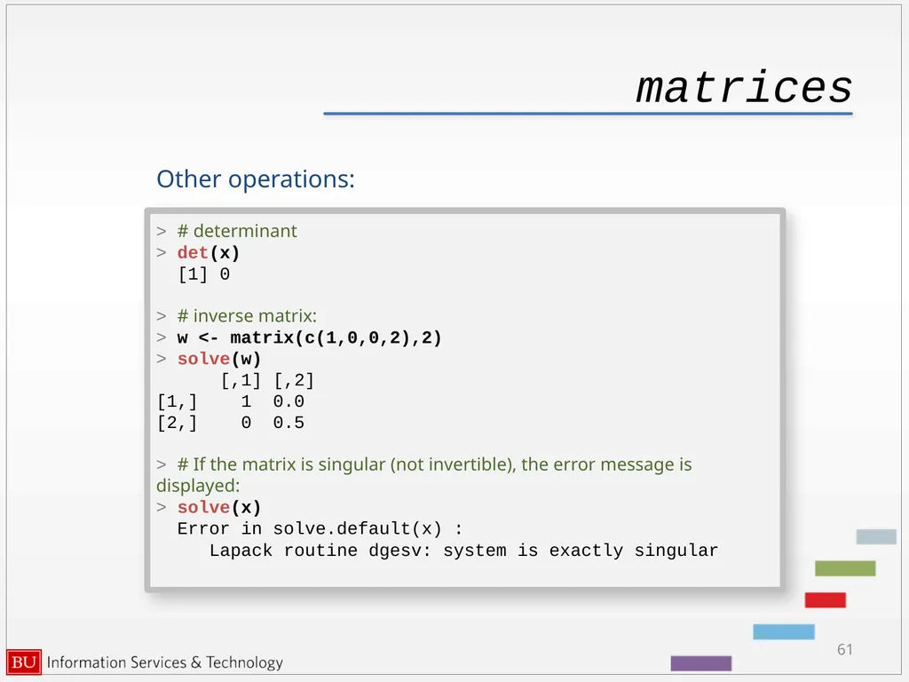 Introduction to R Data Analysis and Calculations - slide 61 of 82