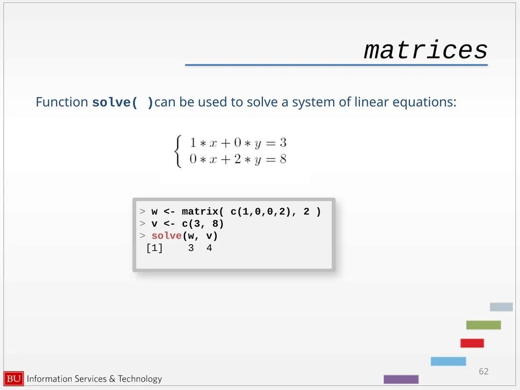 Introduction to R Data Analysis and Calculations - slide 62 of 82