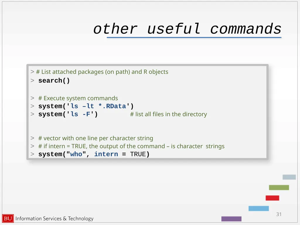 Introduction to R Data Analysis and Calculations - slide 31 of 82