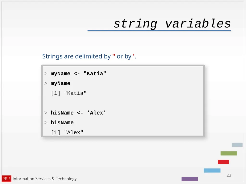 Introduction to R Data Analysis and Calculations - slide 23 of 82