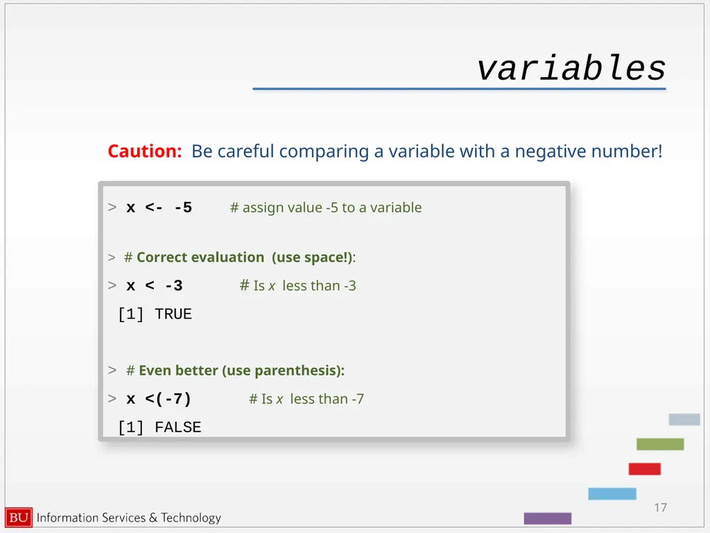 Introduction to R Data Analysis and Calculations - slide 17 of 82