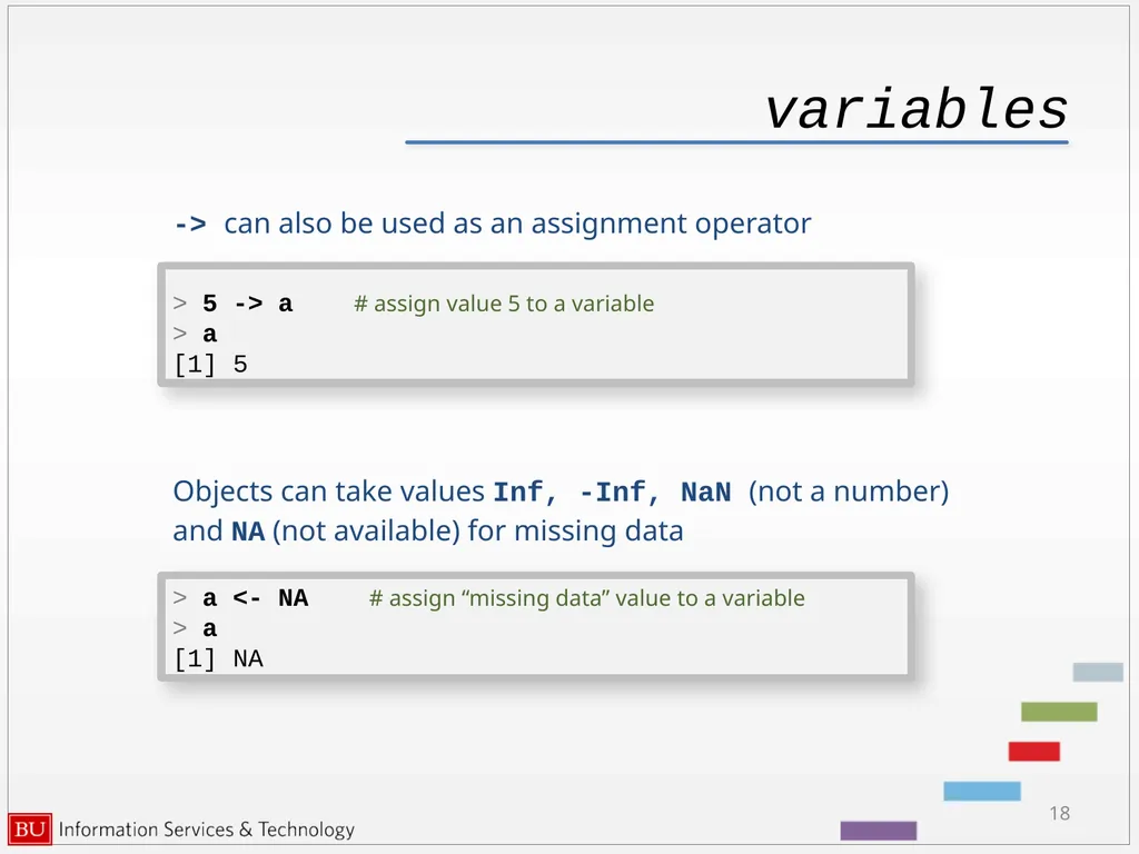 Introduction to R Data Analysis and Calculations - slide 18 of 82