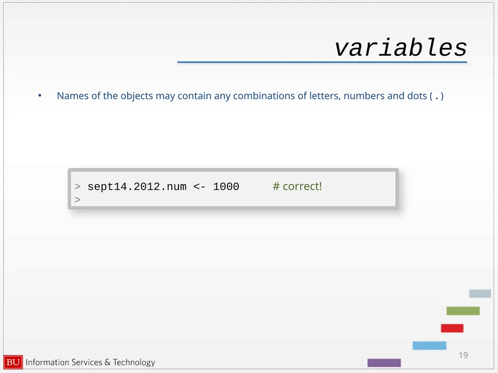 Introduction to R Data Analysis and Calculations - slide 19 of 82