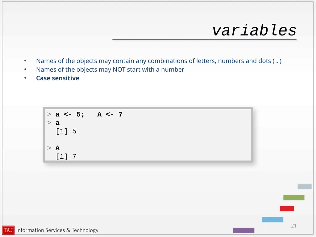 Introduction to R Data Analysis and Calculations - slide 21 of 82