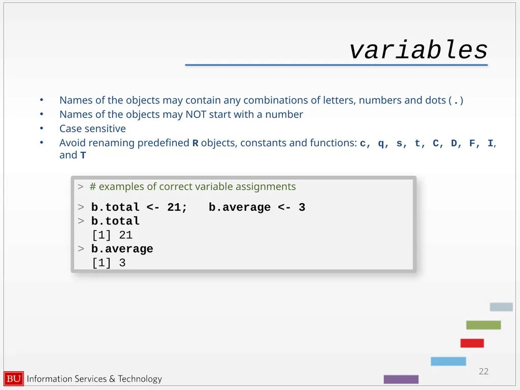 Introduction to R Data Analysis and Calculations - slide 22 of 82