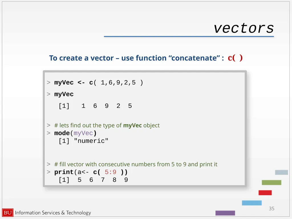 Introduction to R Data Analysis and Calculations - slide 35 of 82