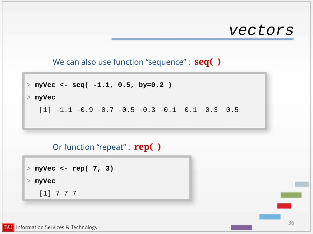 Introduction to R Data Analysis and Calculations - slide 36 of 82