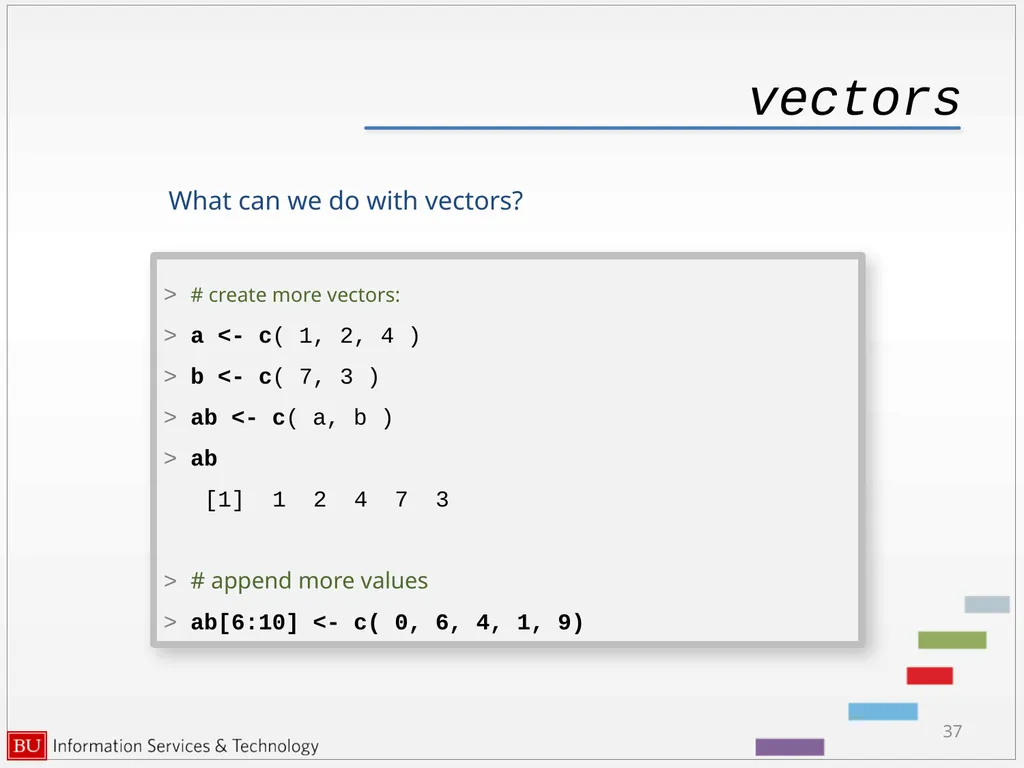 Introduction to R Data Analysis and Calculations - slide 37 of 82