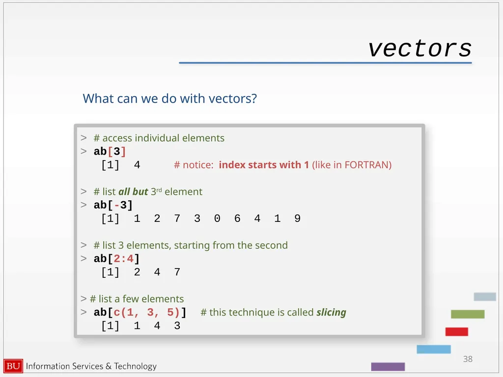 Introduction to R Data Analysis and Calculations - slide 38 of 82