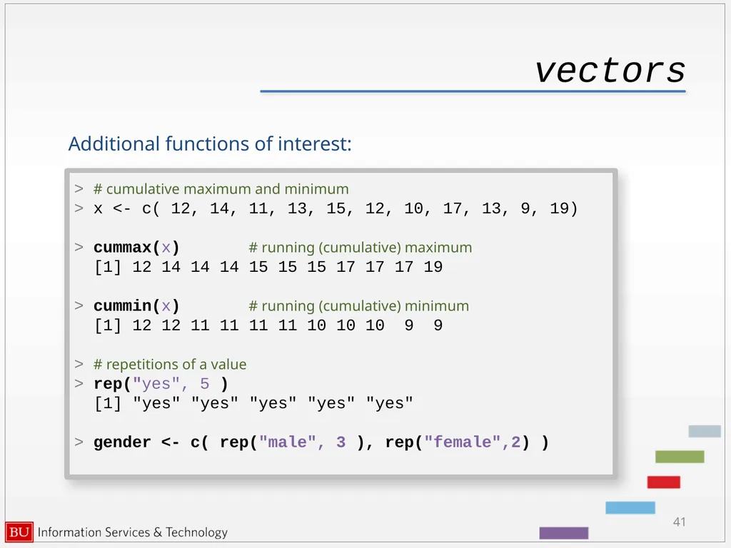 Introduction to R Data Analysis and Calculations - slide 41 of 82