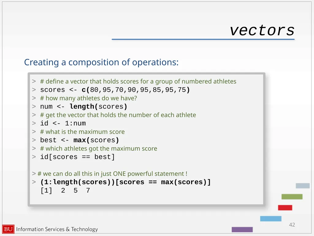 Introduction to R Data Analysis and Calculations - slide 42 of 82