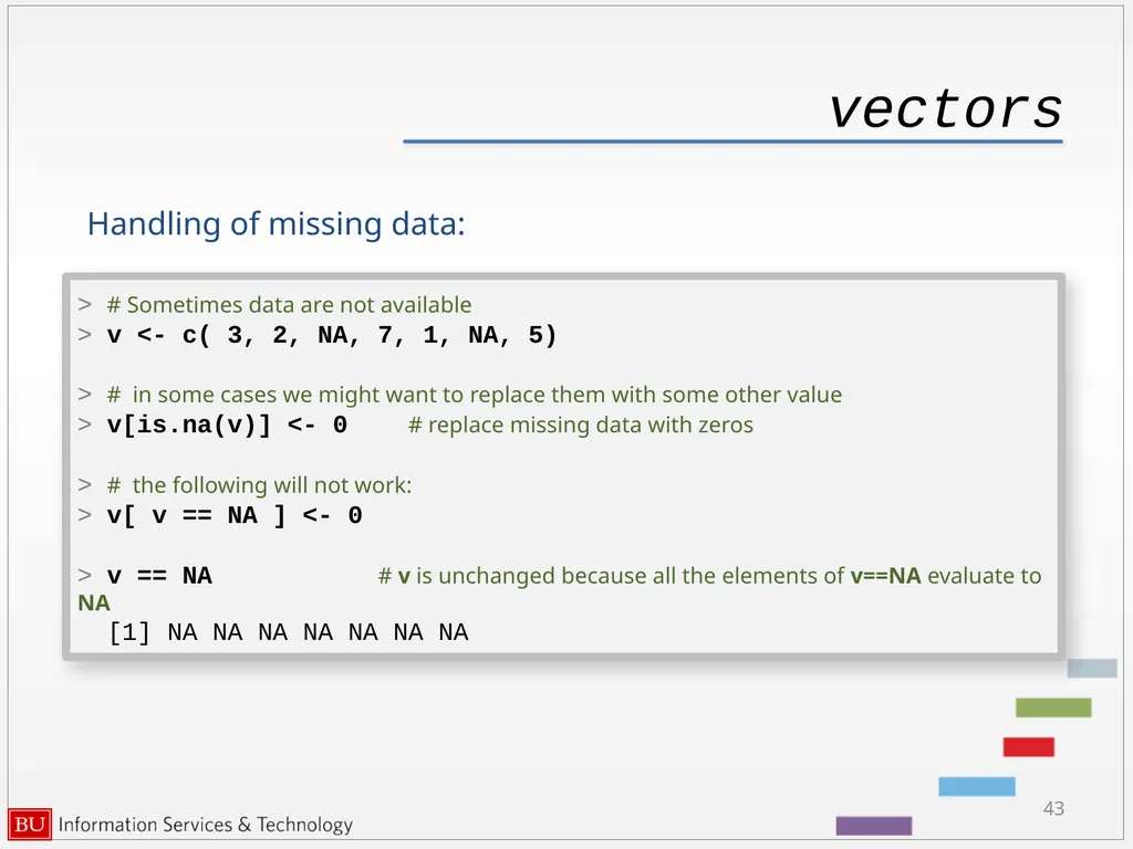 Introduction to R Data Analysis and Calculations - slide 43 of 82