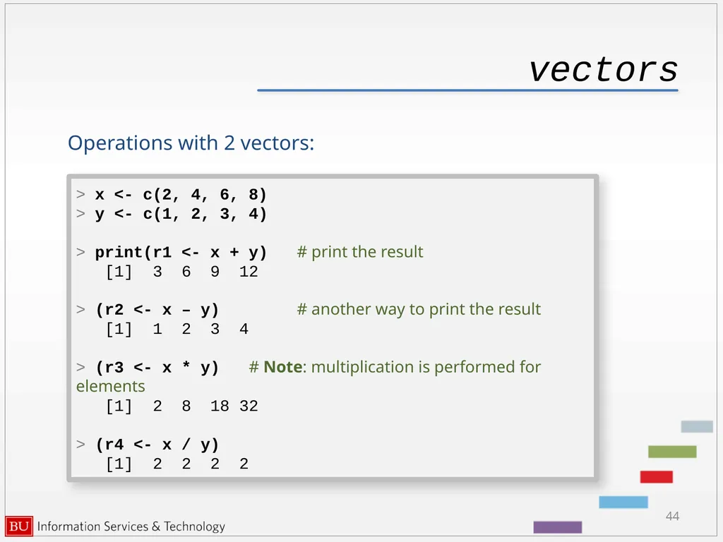 Introduction to R Data Analysis and Calculations - slide 44 of 82
