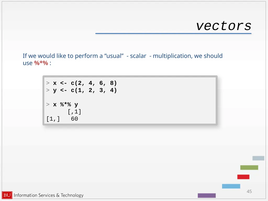 Introduction to R Data Analysis and Calculations - slide 45 of 82