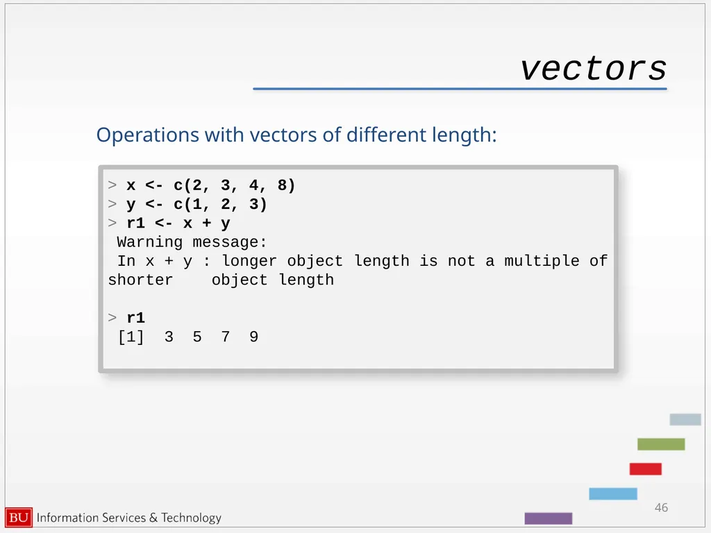 Introduction to R Data Analysis and Calculations - slide 46 of 82