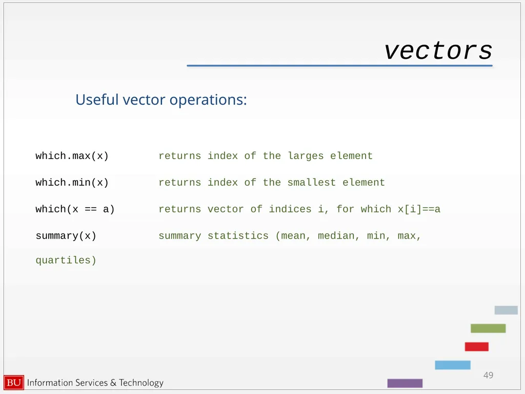 Introduction to R Data Analysis and Calculations - slide 49 of 82